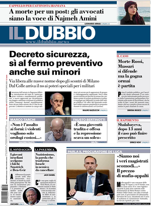 Il Dubbio prima pagina