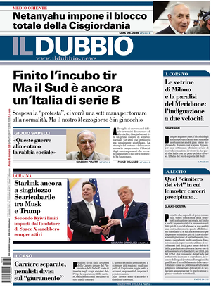 Prima pagina Il Dubbio di oggi - Quotidiano nazionale
