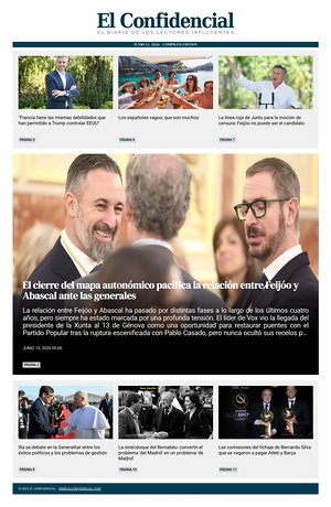 Prima pagina El Confidencial di oggi - Quotidiano nacional
