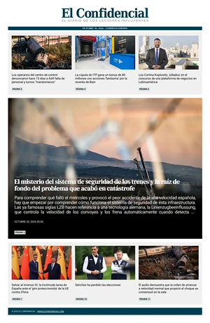 Prima pagina El Confidencial di oggi - Quotidiano nacional