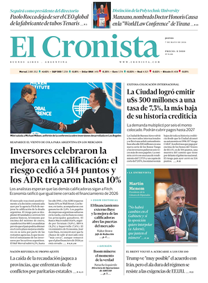 Tapa El Cronista de hoy - Diario economía