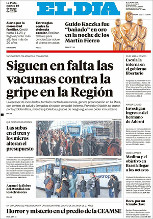 El Día front page