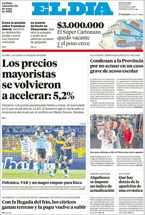 Tapa El Día de hoy - Diario regionales