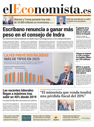 Prima pagina El Economista di oggi - Quotidiano finanza