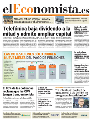 Prima pagina El Economista di oggi - Quotidiano finanza