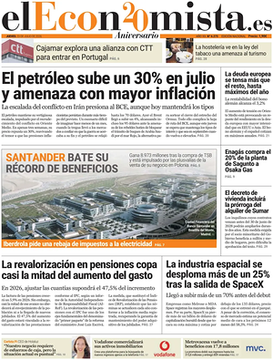 Prima pagina El Economista di oggi - Quotidiano finanza