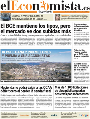 Prima pagina El Economista di oggi - Quotidiano finanza