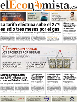 Prima pagina El Economista di oggi - Quotidiano finanza