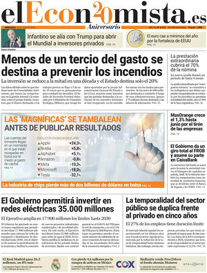 Prima pagina El Economista di oggi - Quotidiano finanza