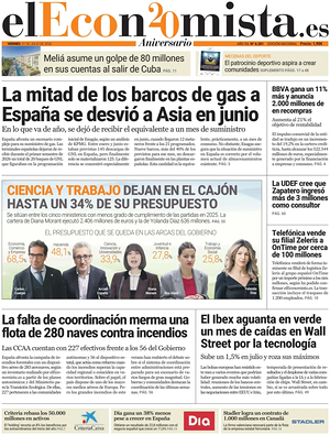 Prima pagina El Economista di oggi - Quotidiano finanza