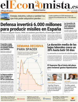 Prima pagina El Economista di oggi - Quotidiano finanza