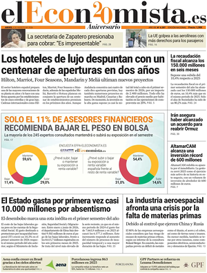 Prima pagina El Economista di oggi - Quotidiano finanza