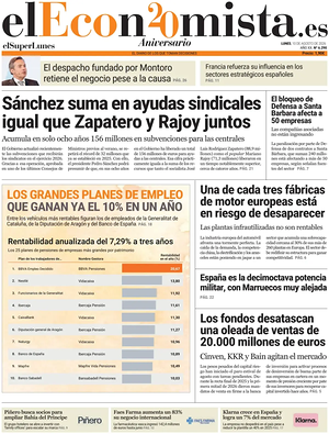 Prima pagina El Economista di oggi - Quotidiano finanza