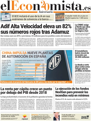 Prima pagina El Economista di oggi - Quotidiano finanza