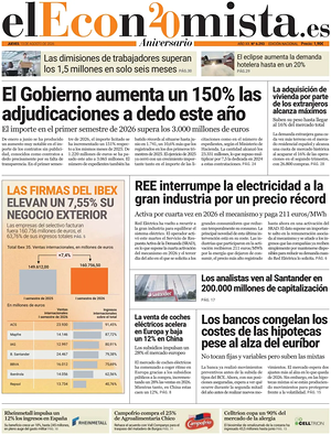 Prima pagina El Economista di oggi - Quotidiano finanza