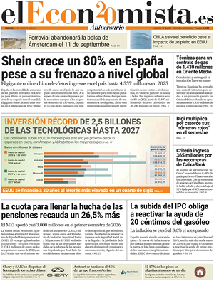 Prima pagina El Economista di oggi - Quotidiano finanza