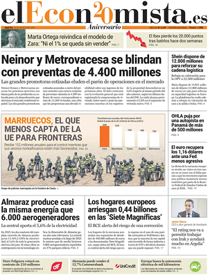 Prima pagina El Economista di oggi - Quotidiano finanza
