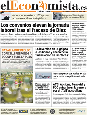 Prima pagina El Economista di oggi - Quotidiano finanza