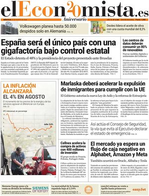 Prima pagina El Economista di oggi - Quotidiano finanza