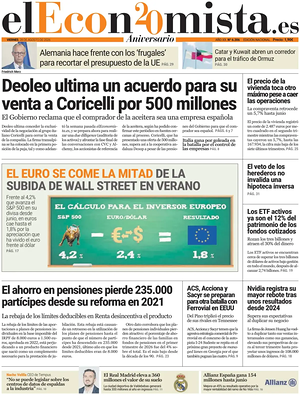 Prima pagina El Economista di oggi - Quotidiano finanza