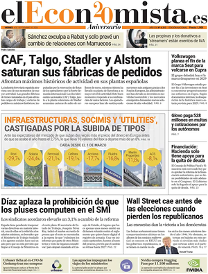 Prima pagina El Economista di oggi - Quotidiano finanza