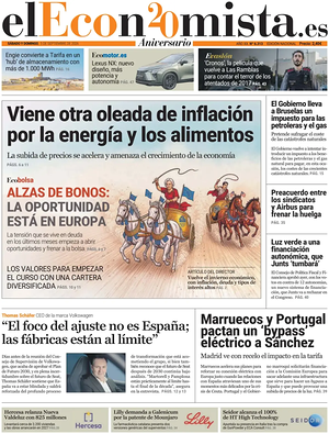 Prima pagina El Economista di oggi - Quotidiano finanza