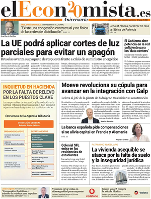 Prima pagina El Economista di oggi - Quotidiano finanza