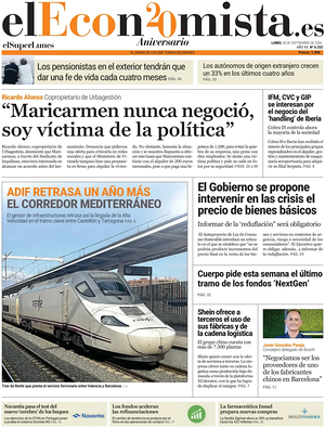 Prima pagina El Economista di oggi - Quotidiano finanza