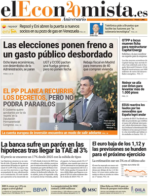 Prima pagina El Economista di oggi - Quotidiano finanza