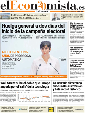 Prima pagina El Economista di oggi - Quotidiano finanza