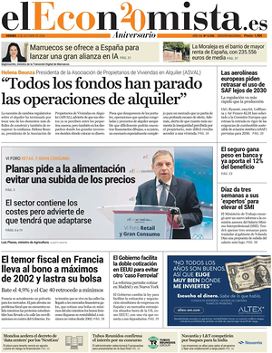 Prima pagina El Economista di oggi - Quotidiano finanza