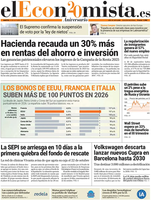 Prima pagina El Economista di oggi - Quotidiano finanza