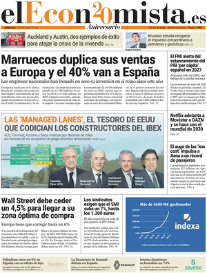 Prima pagina El Economista di oggi - Quotidiano finanza