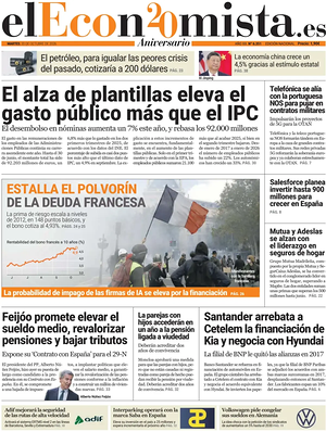 Prima pagina El Economista di oggi - Quotidiano finanza