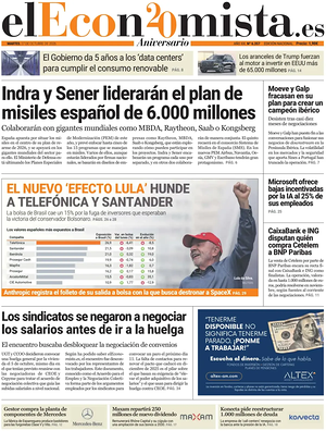 Prima pagina El Economista di oggi - Quotidiano finanza
