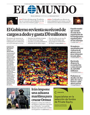 Portada El Mundo de hoy - Periódico nacional