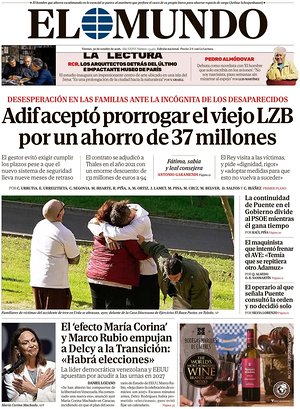 Prima pagina El Mundo di oggi - Quotidiano nacional