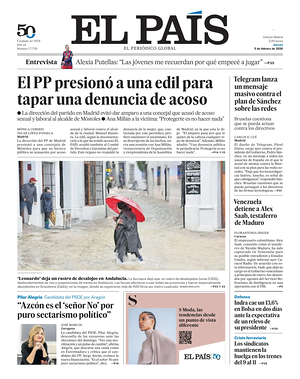 Prima pagina El País di oggi - Quotidiano estero