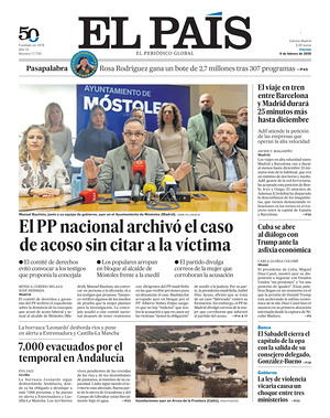 Prima pagina El País di oggi - Quotidiano estero