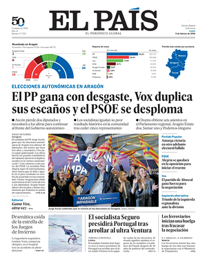 Prima pagina El País di oggi - Quotidiano estero