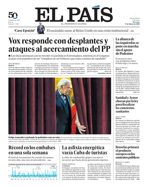 Prima pagina El País di oggi - Quotidiano estero