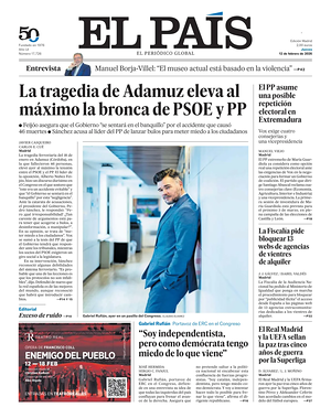 Prima pagina El País di oggi - Quotidiano estero