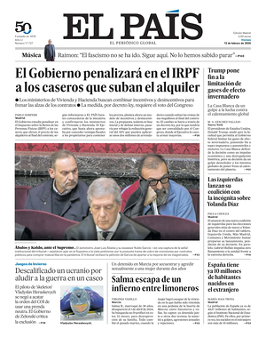 Prima pagina El País di oggi - Quotidiano estero
