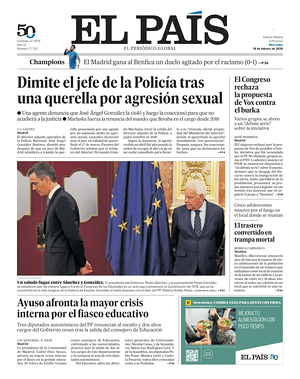 Prima pagina El País di oggi - Quotidiano estero