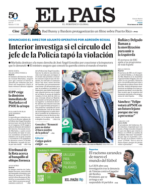 Prima pagina El País di oggi - Quotidiano estero
