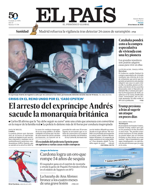 Prima pagina El País di oggi - Quotidiano estero