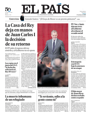 Prima pagina El País di oggi - Quotidiano estero