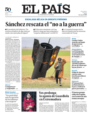 Prima pagina El País di oggi - Quotidiano estero