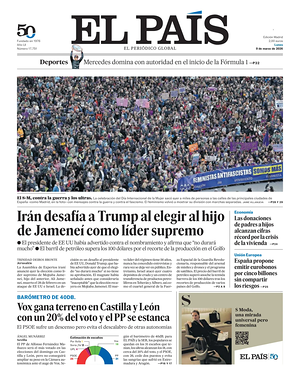 Prima pagina El País di oggi - Quotidiano estero