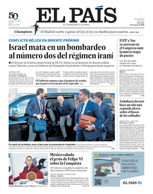 Prima pagina El País di oggi - Quotidiano estero
